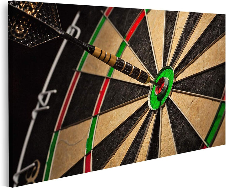 islandburner Bild auf Leinwand Dart Bulls Eye Close Up Erfolg Hitting Target Bilder Wandbilder Poste