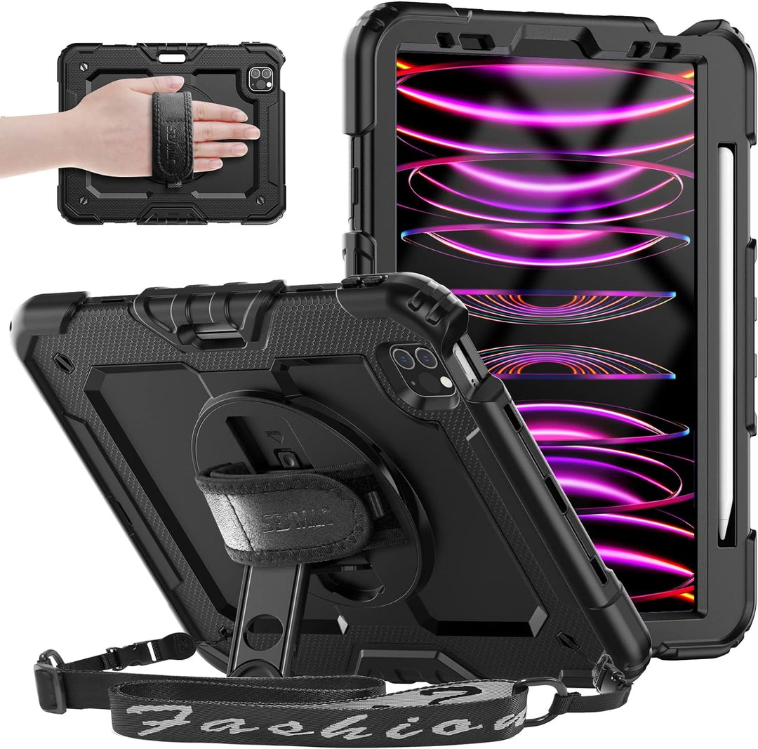 SEYMAC Hülle für iPad Pro 11 Zoll 2022/2021/2020/2018 (4./3./2./1.Generation), Stossfeste iPad Pro 1