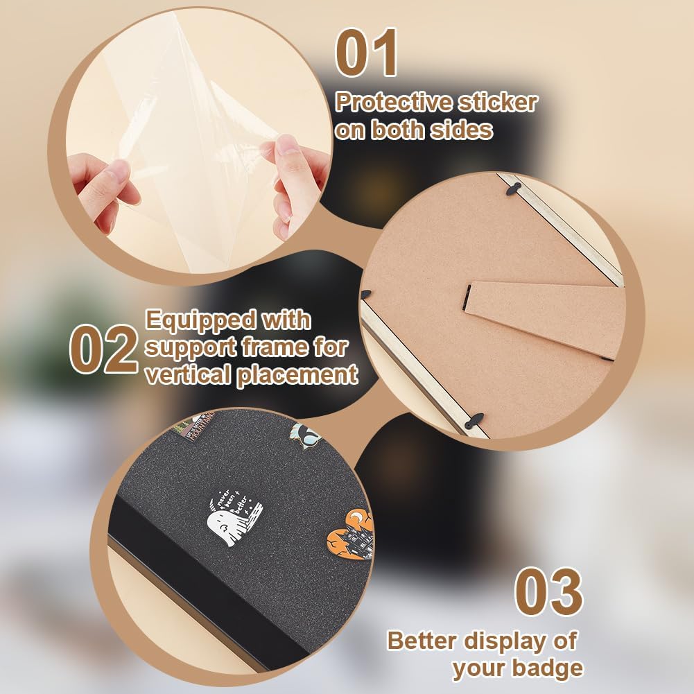 OLYCRAFT 22.8x32.9 cm Anstecknadel-Vitrine Medaillen-Vitrine Holz-Bilderrahmen Schrank Broschensamml