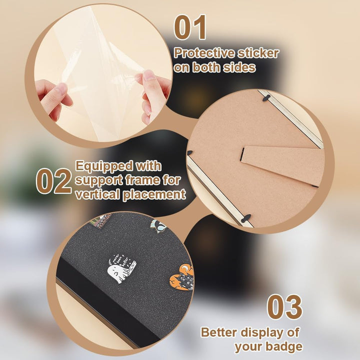 OLYCRAFT 22.8x32.9 cm Anstecknadel-Vitrine Medaillen-Vitrine Holz-Bilderrahmen Schrank Broschensamml