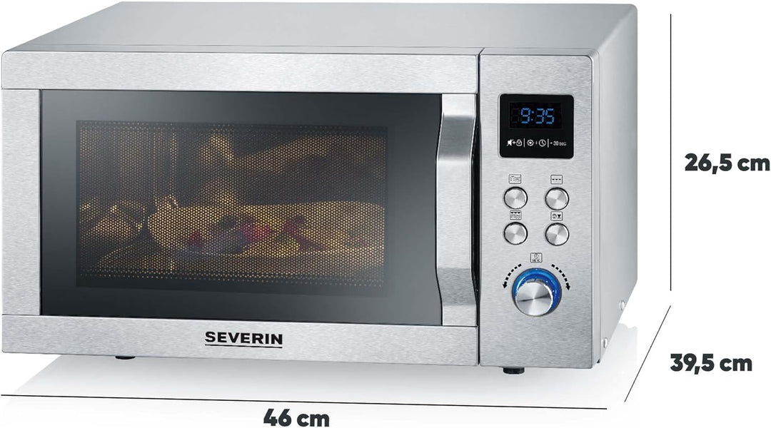 SEVERIN MW 7751 2-in-1 Mikrowelle (800 W, mit Grillfunktion, Inklusive Grillrost und Drehteller, Ø 2