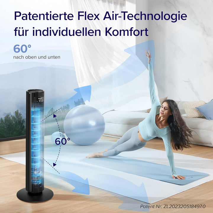 Levoit 25 dB sehr leiser Smart Turmventilator für Schlafzimmer, 7,9 m/s Ventilator, 90° Oszillation