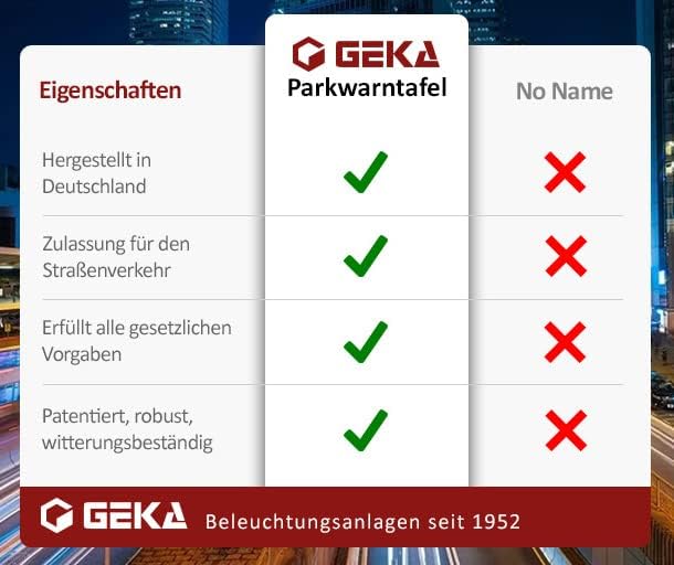 GEKA Klappbare Park-Warntafel KFZ | Das OEM Original vieler Hersteller, zugelassene Parkwarntafel, A