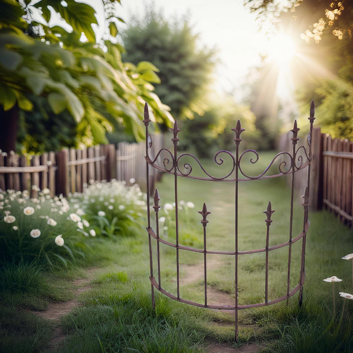 ecosoul Staudenhalter Strauchhalter halbrund Rankhilfe Metall Eisen Rostfarben Deko 80cm hoch 59 cm