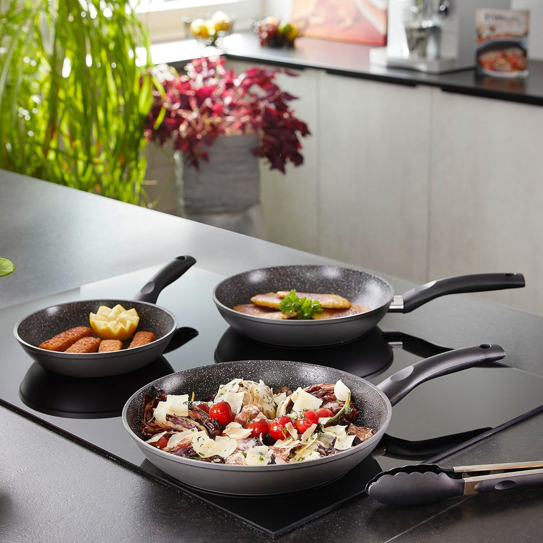 Stoneline Ceramic Pfannenset 3 teilig, 20/24/28 cm Pfanne, Keramik, Antihaft beschichtete Pfanne mit