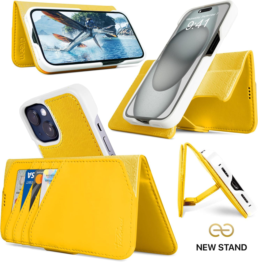 Dreem Fibonacci kompatibel mit iPhone 15 Brieftaschen-Etui / 2-in-1 stossfestes Etui und abnehmbares