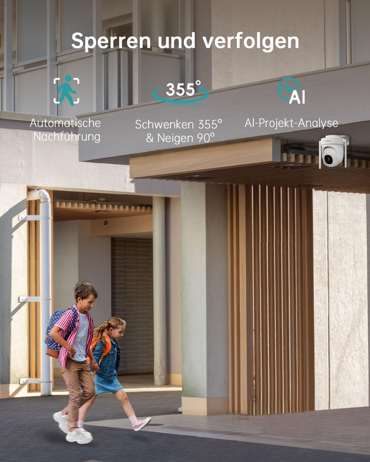 ZUMIMALL 5G/2,4GHz Überwachungskamera Aussen 2.5K 5MP WLAN Kamera Überwachung aussen Kabelgebunden,