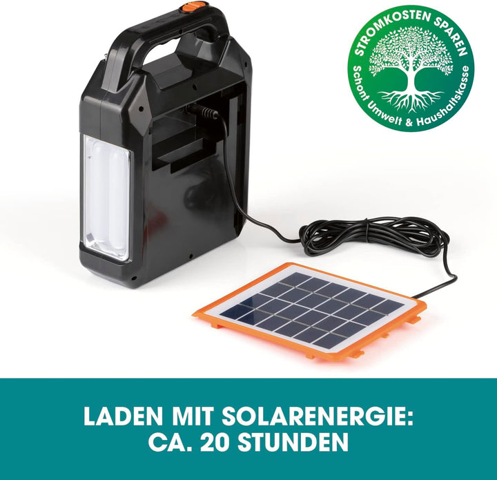 EASYmaxx Solar-Generator Kit 4500mAh | 2 Auflademodi: Solarpanel oder USB | Zum Aufladen von Handy,