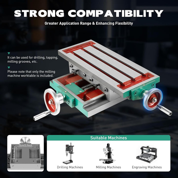 Kreuztisch Frästisch 450 x 170 mm, kreuztisch Tischbohrmaschine Metall Fräsmaschine, Multifunktions