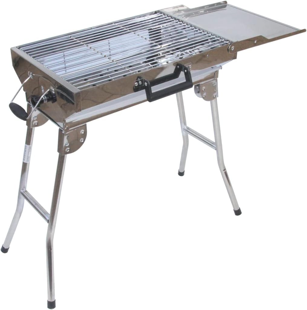Edelstahl Koffergrill Aladdin Portabler Mangal BBQ Grill mit Transport-Tasche