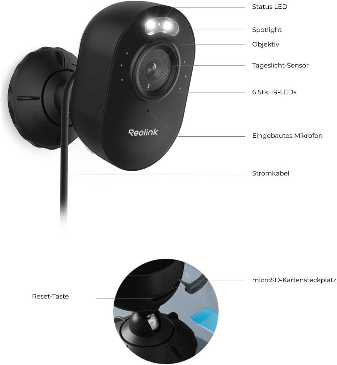 Reolink Lumus-2K 4MP Überwachungskamera Aussen mit Spotlights, 2,4/5GHz Dualband WLAN, Plug-in, smar