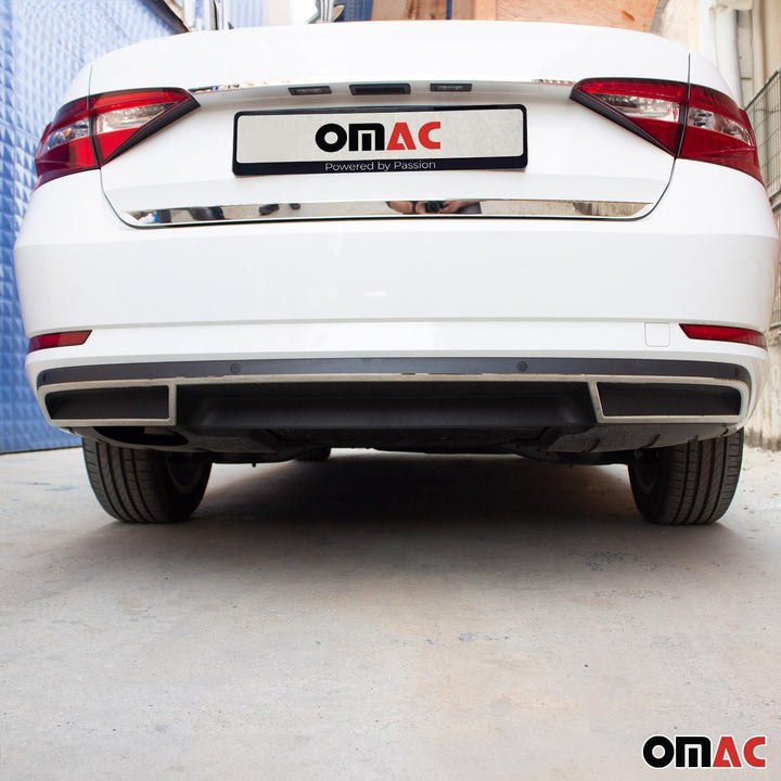 Auspuffblende Auspuff Endrohr Leiste Kompatibel mit Superb ab 2015 Edelstahl Chrom