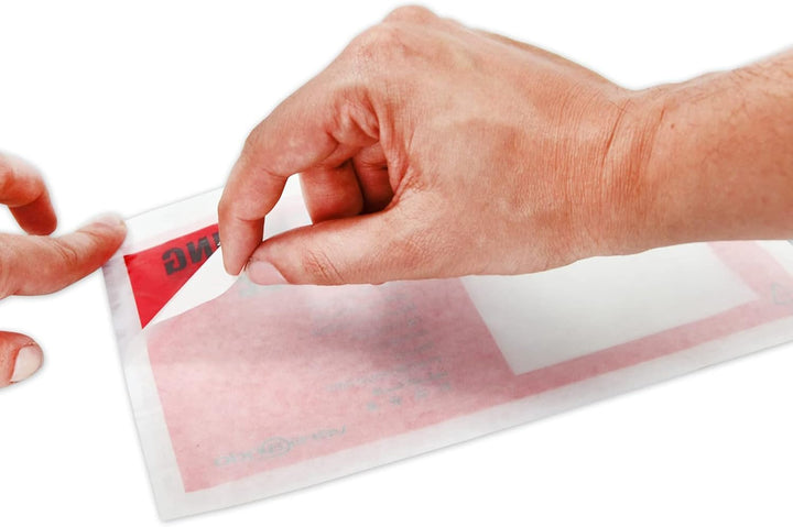 versando basics 1000 Lieferscheintaschen selbstklebend DIN lang rot/schwarz bedruckt: "Lieferschein/