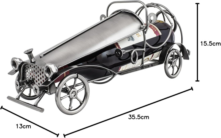 Brubaker Weinflaschenhalter Vintage Auto Oldtimer Flaschenständer Deko-Objekt Skulptur mit Grusskart