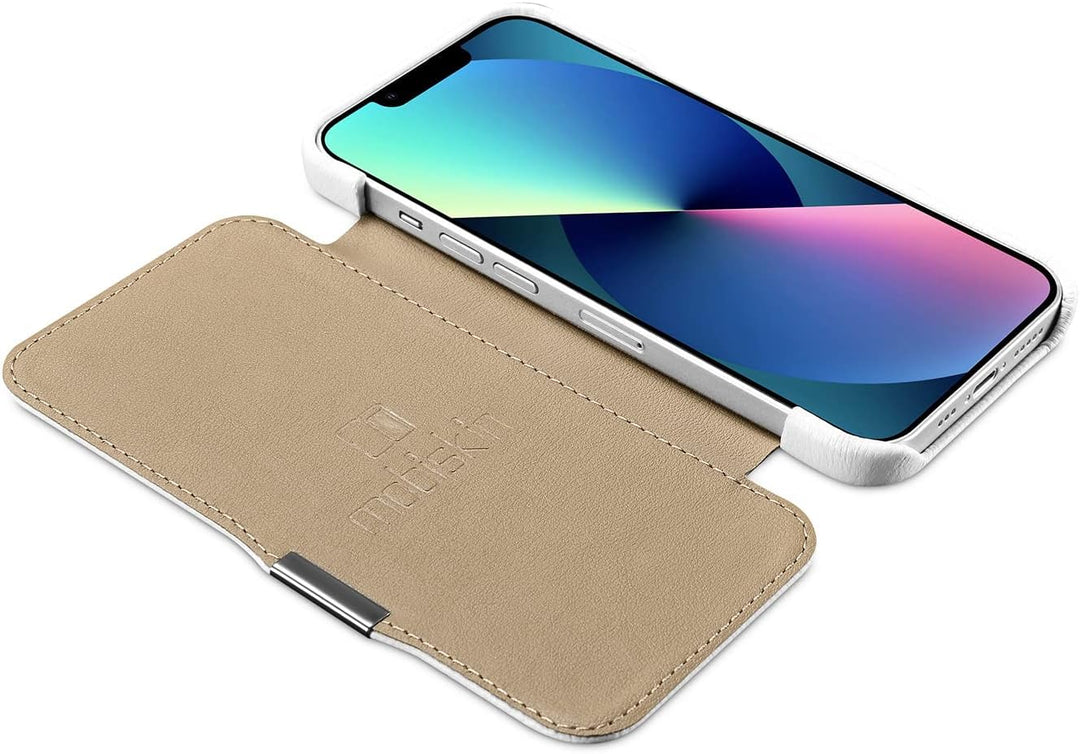 Mobiskin Hülle kompatibel mit Apple iPhone 13 (6,1 Zoll), Handyhülle mit echtem Leder, Case, Schutzh