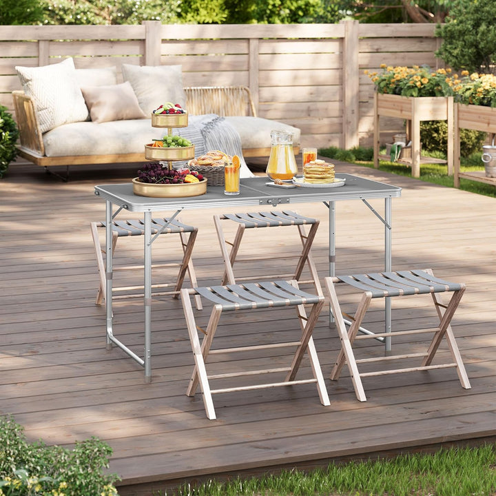 WOLTU Campingtisch Klapptisch Gartentisch Arbeitstisch Balkontisch höhenverstellbar Aluminium MDF Gr