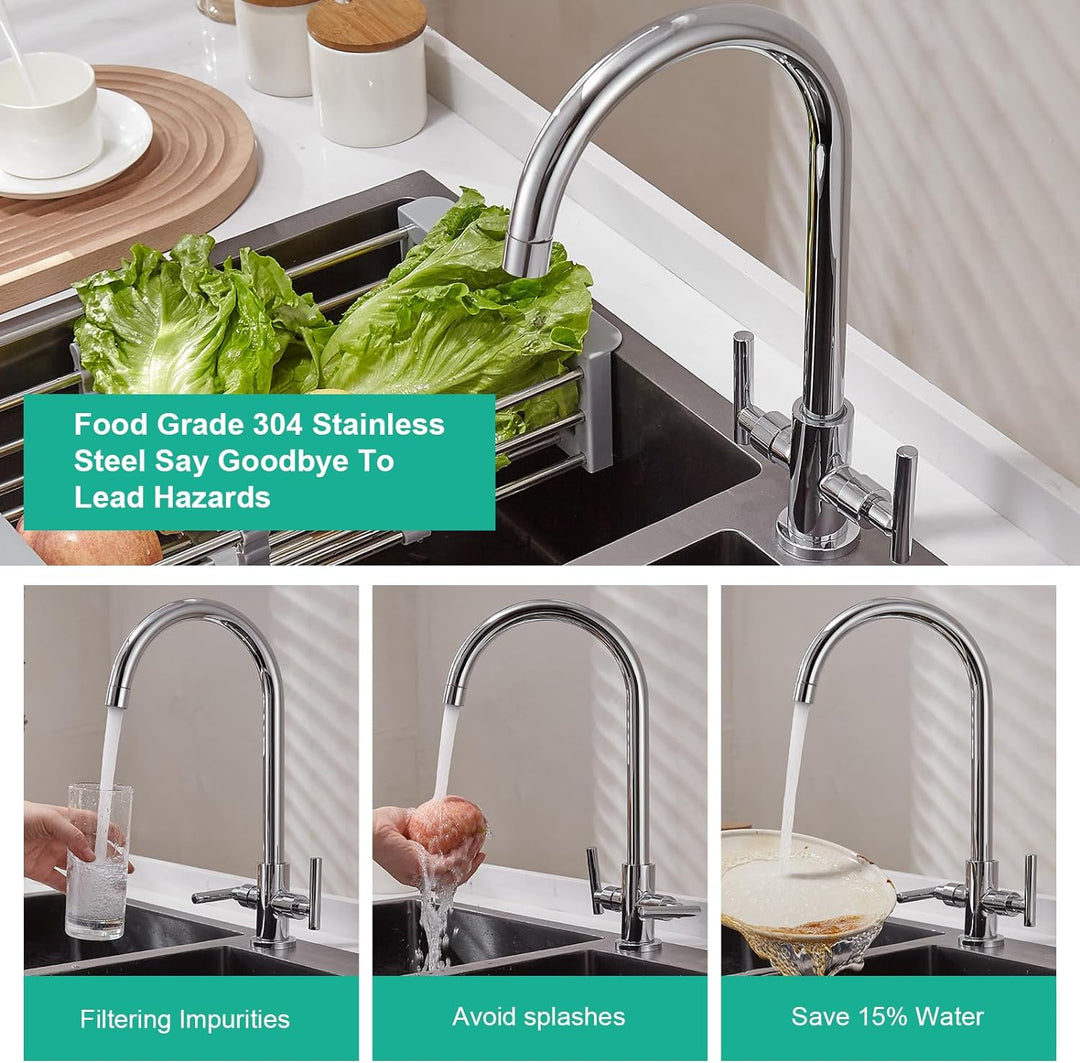 Cobbe Küchenarmatur, Küchenarmatur, Doppelhebel, 360° schwenkbarer Auslauf, Küchenarmaturen, Mischba