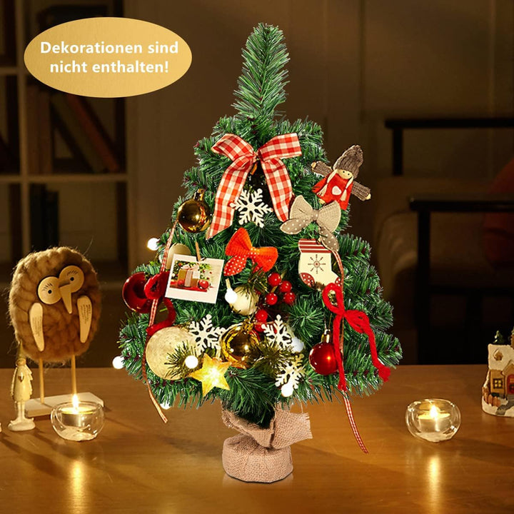 COSTWAY 60 cm Mini künstlicher Weihnachtsbaum, Kleiner Tannenbaum, Tisch-Christbaum mit 67 Spitzen &