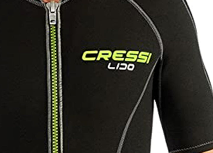 Cressi Lido Man - Shorty Neopren High Stretch 2 mm Neoprenanzug für Herren Schwarz- Grün S, Schwarz-
