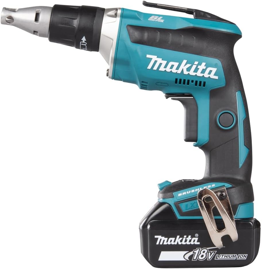 Makita 18V / 2,0 Ah, 2 Akku + Ladegerät im MAKPAC inkl. 199146-8 Magazinschrauben Vorsatz DFS452AJX2