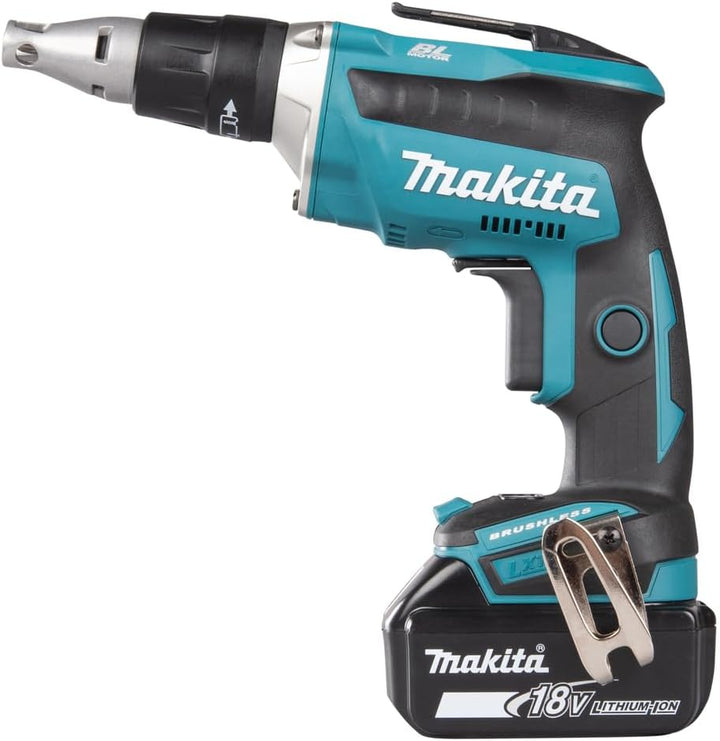 Makita 18V / 2,0 Ah, 2 Akku + Ladegerät im MAKPAC inkl. 199146-8 Magazinschrauben Vorsatz DFS452AJX2
