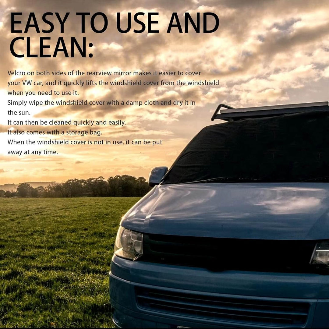 Frontscheibenabdeckung für VW T5 T6, Windschutzscheibenabdeckung, 600D Dickes Oxford Tuch Anti ultra