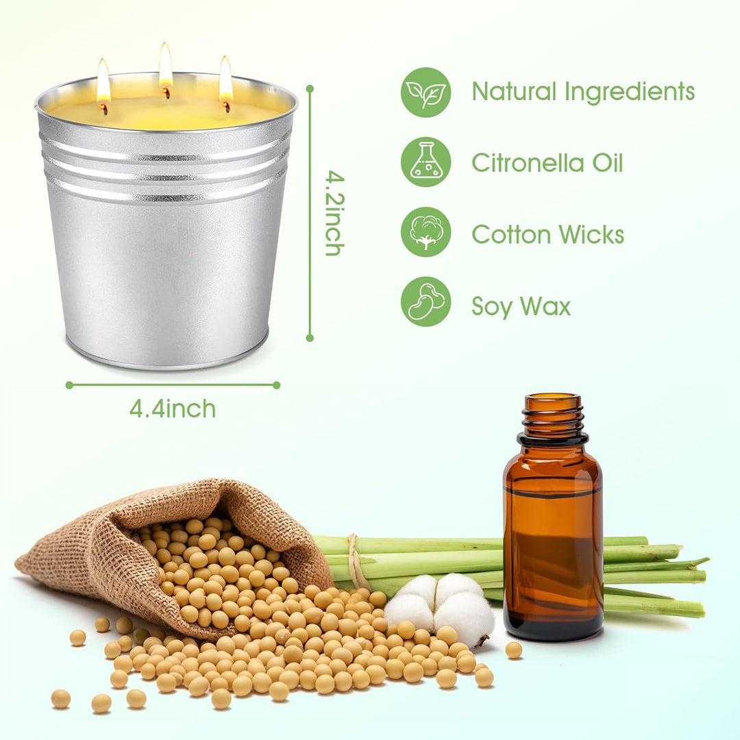 Citronella Kerze Outdoor Gross, 2 x 15oz Outdoor Kerzen Natürliche Sojawachs Zitronella Kerze Garten