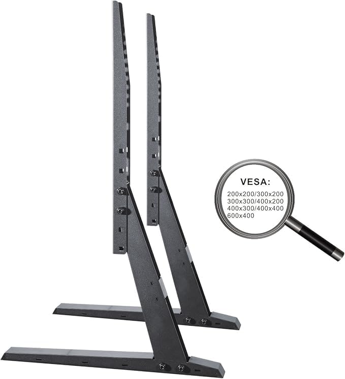 PureMounts PM-TVS-02 Standfuss für TV Geräte mit 94-178 cm (37-70 Zoll), 5-stufig höhenverstellbar,