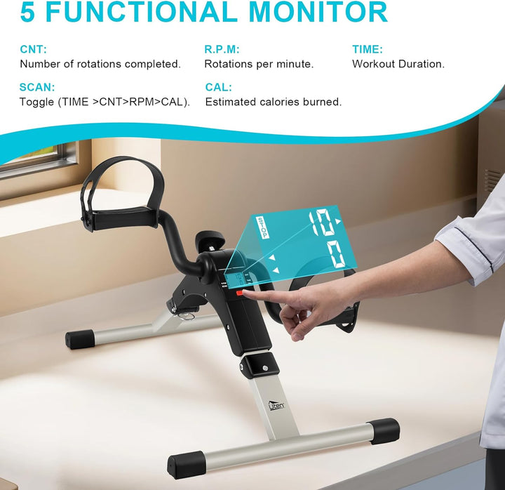 Mini Bike Trainer Pedaltrainer Heimtrainer Arm- und Beintrainer für Zuhause Elektrisch Klappbar Fahr