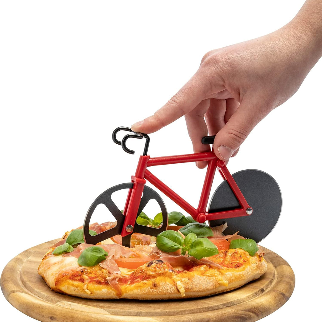 Westmark Fahrrad-Set: 1 Fahrradkoffer für alle Gepäckträger + 1 Pizzaschneider/-fahrrad, Kunststoff/