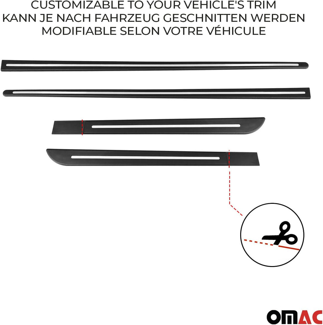 OMAC Seitentürleiste Seitenleiste Leiste kompatibel mit Alfa Romeo 156 | 4X Schwarz Chromleiste Edel