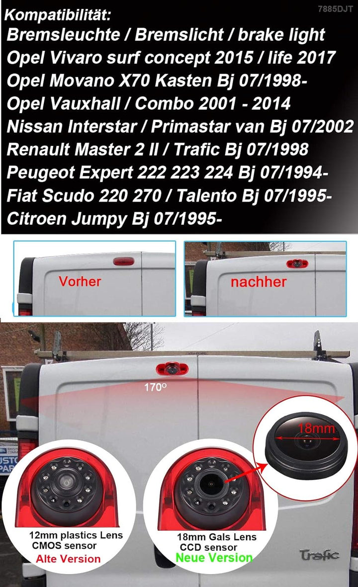 Navinio 1280X720 Pixel Auto Dritte Dach Top Mount Bremsleuchte Kamera Bremslicht Rückfahrkamera IR L