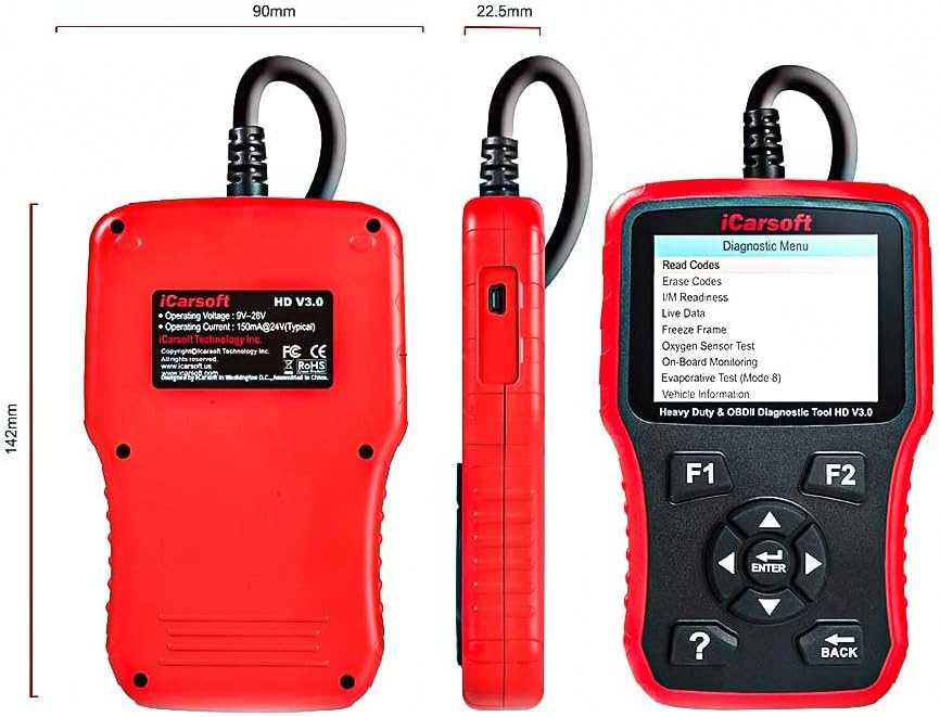 iCarsoft HD V3.0 professionelles und leistungsfähiges Fehlerdiagnose-Tool/Diagnosegerät für LKW, Nut