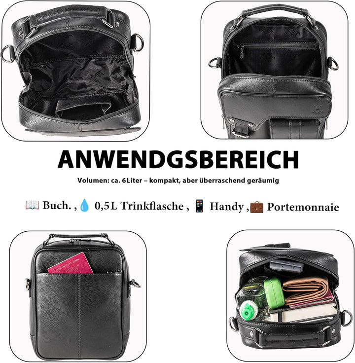 MATADOR Schultertasche Echt Leder Herren Hochwertige Arbeittasche Umhängetasche Ledertasche Tabletta
