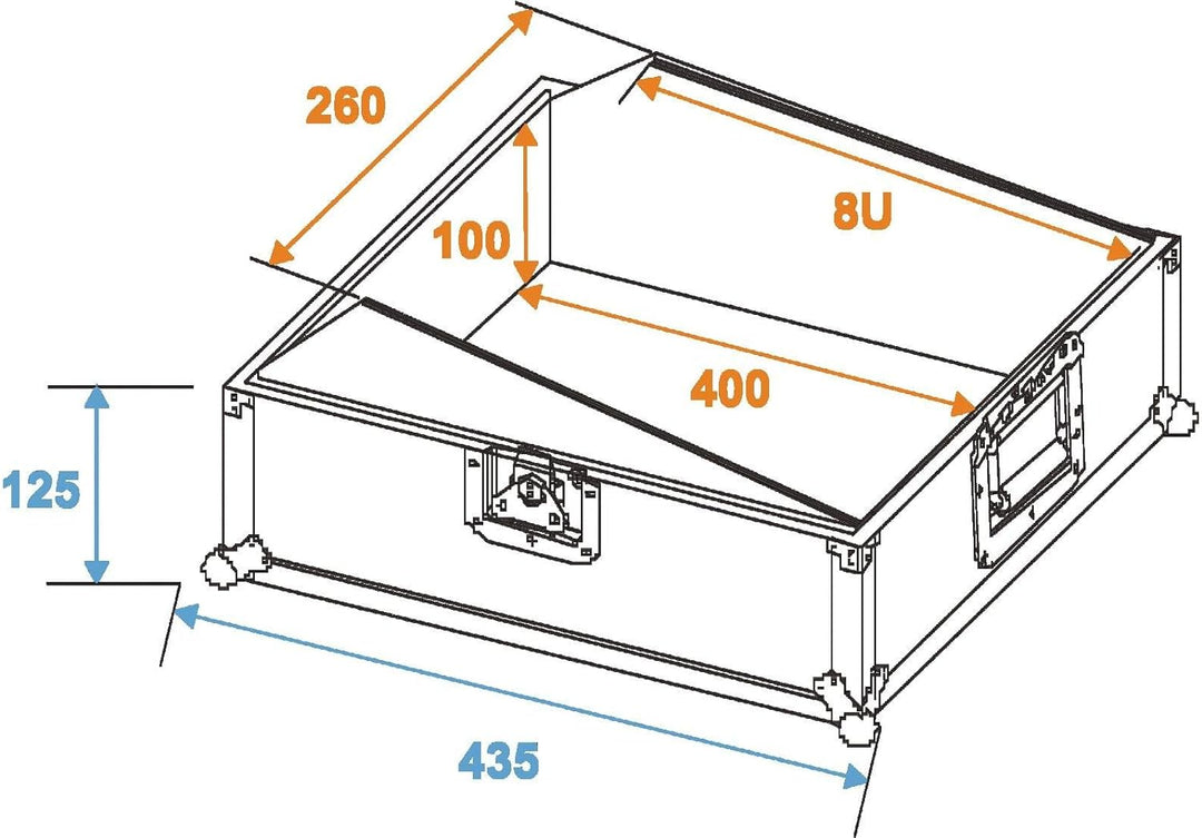 ROADINGER Mixer-Case Road MCR-10 schräg, sw | Flightcase für 254-mm-Geräte (10")