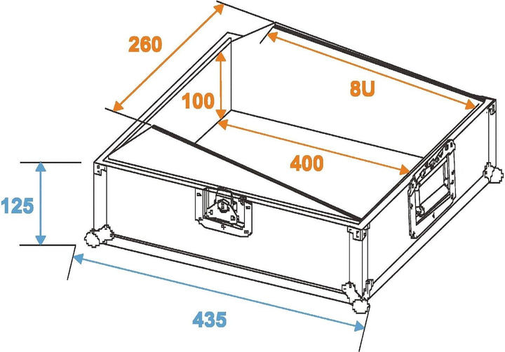 ROADINGER Mixer-Case Road MCR-10 schräg, sw | Flightcase für 254-mm-Geräte (10")