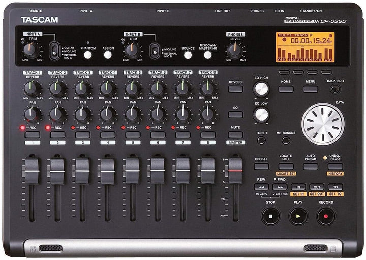 TASCAM DP-03SD - Digitales 8-Spur-Portastudio, Aufnahme/Wiedergabe mit 44,1 kHz und 16 Bit mittels S