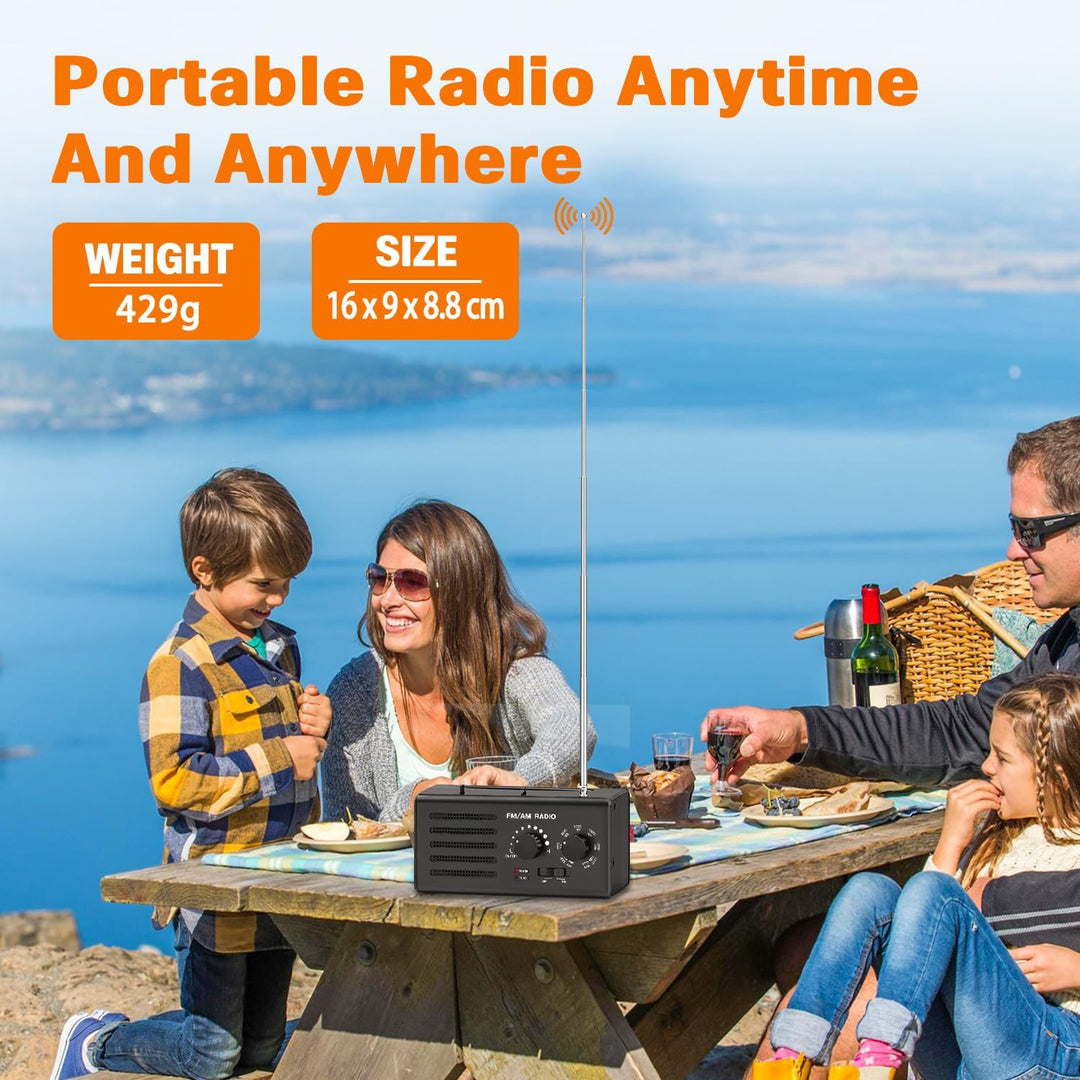 Transistorradio – AM FM Tragbares Radio mit Bestem Empfang, Eingebautem Lautsprecher, Kopfhöreransch