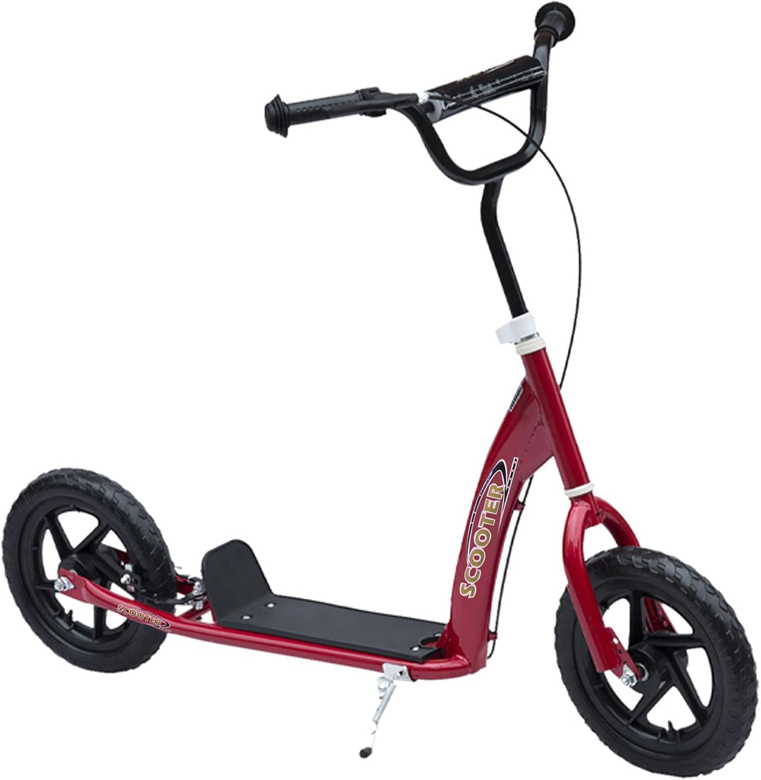 HOMCOM Kinderroller mit Hinterbremse Kickscooter 12 Zoll Tretroller Roller Scooter Cityroller für Ki