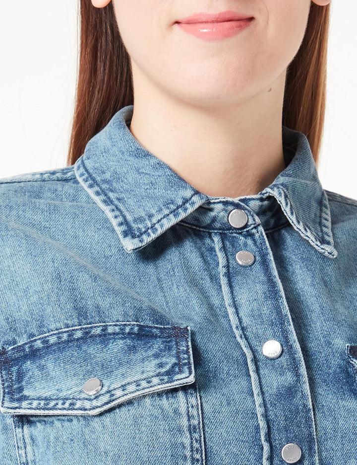 BOSS Damen C_birain Blouse 38 Open Blue461, 38 Open Blue461