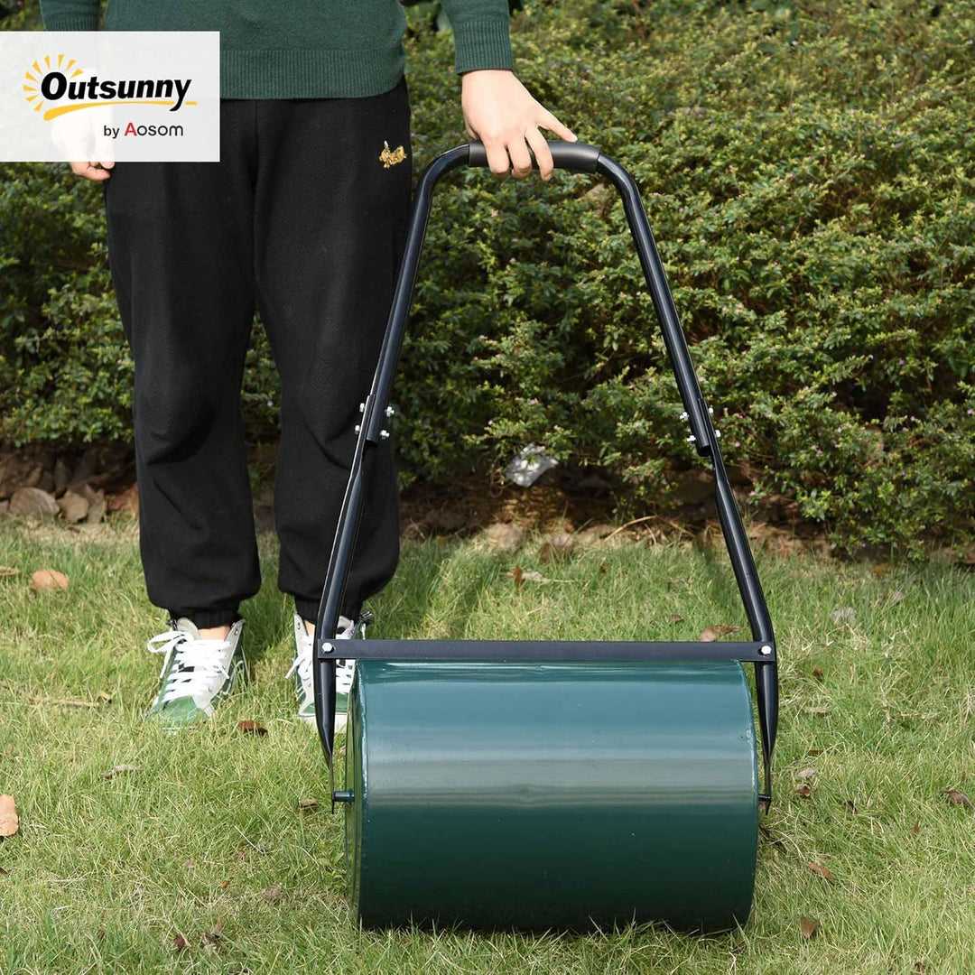 Outsunny Rasenwalze Gartenrolle Gartenwalze mit U-Griff 31 cm Durchmesser 30 cm Arbeitsbreit 40 L Wa
