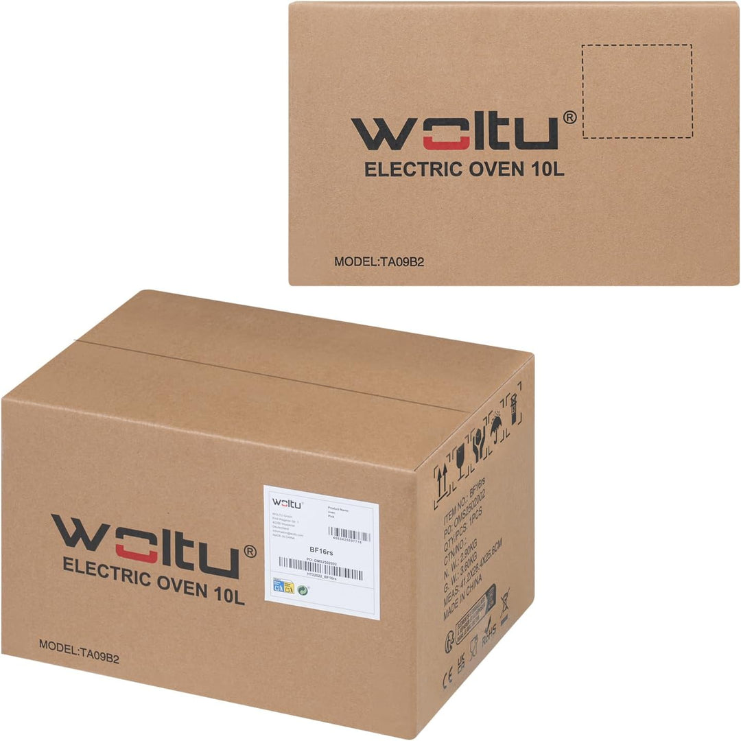 WOLTU Mini Backofen 12 Liter, 800 Watt Toasterofen | Pizzaofen | Krümelblech mit Timer Minibackofen