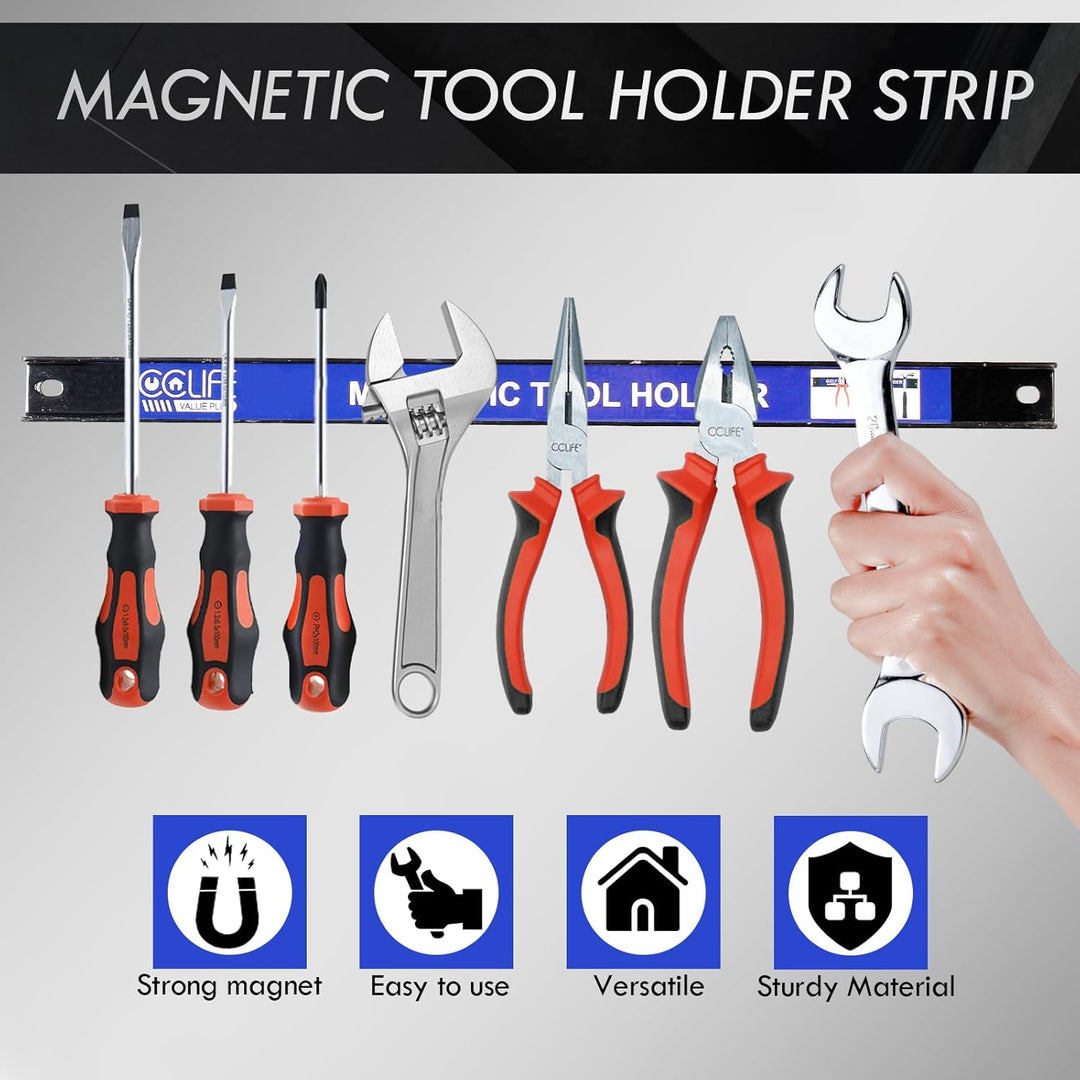 CCLIFE 4tlg Magnetleiste Werkzeug 37cm & 23cm MAX 52KG Magnetschiene Magnetisch Werkzeugleiste für W