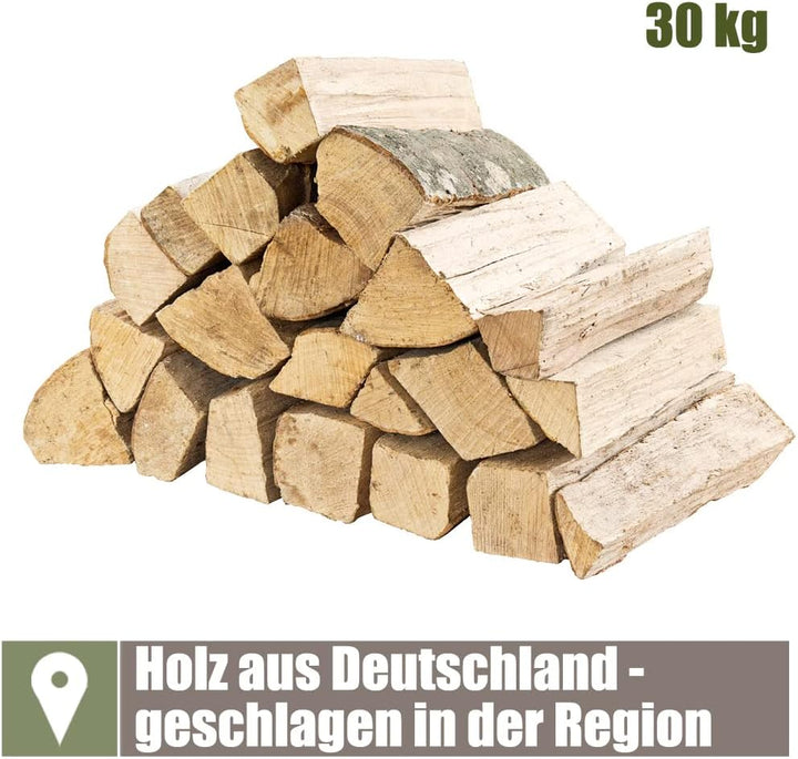 Buche Brennholz 33 cm Kaminholz 30, 60 oder 90kg für Kaminofen Lagerfeuer Feuerschale Ofen Grill Buc