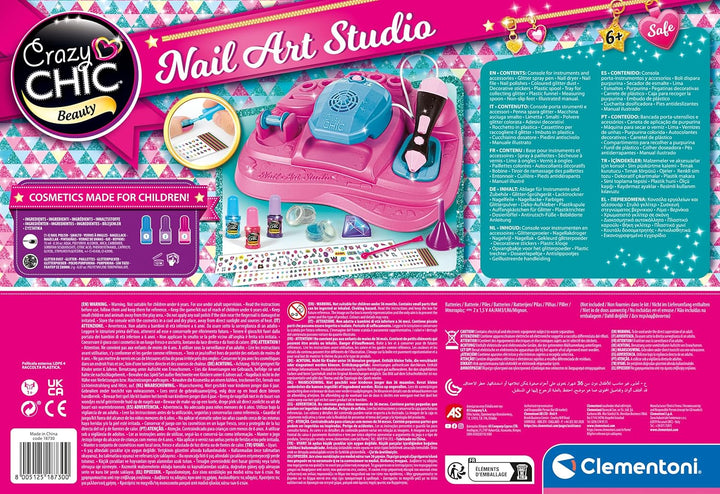 Clementoni Crazy Chic Superstar Nageldesign - Nagelstudio für Kinder ab 6 Jahren - Inkl. Nagellacke,