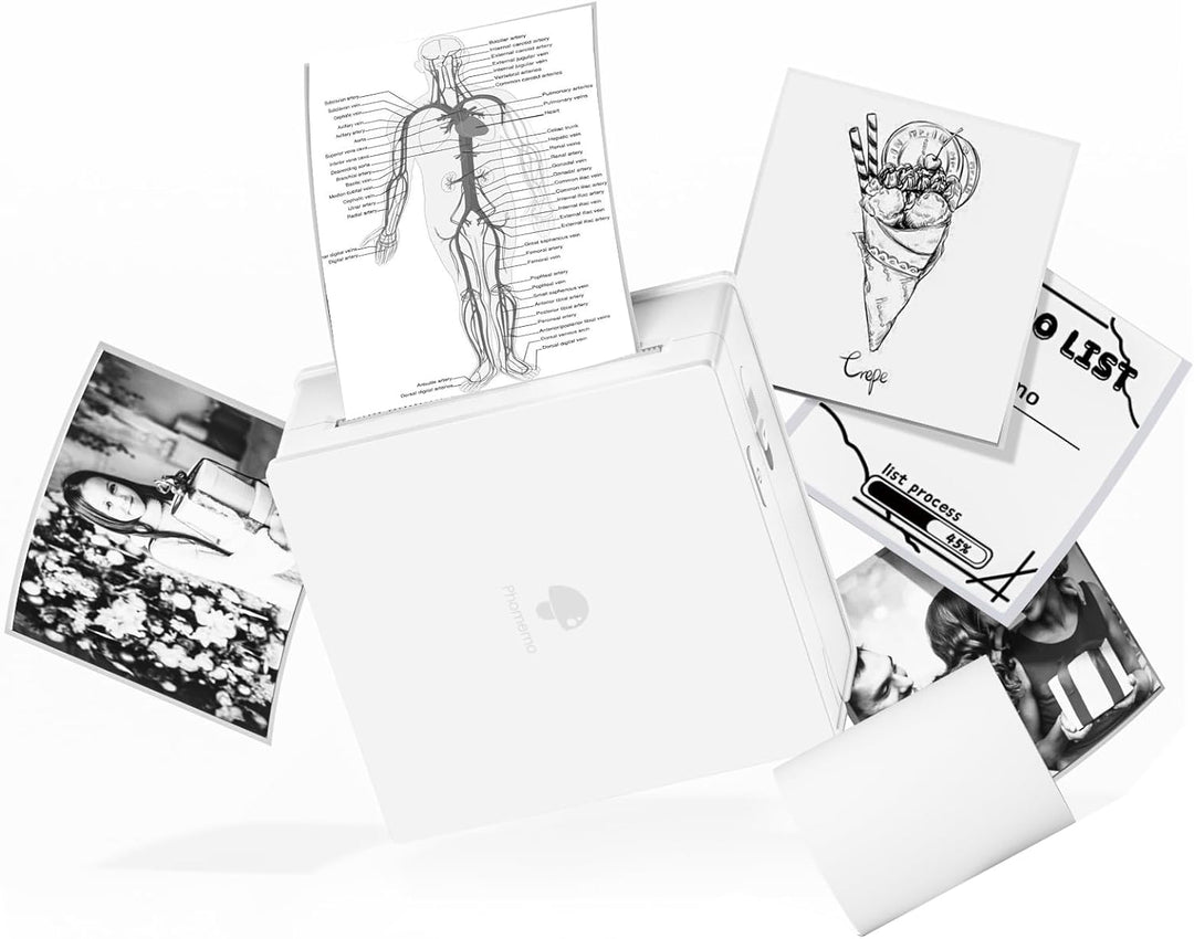 Phomemo-M02 Mini Bluetooth Taschendrucker Thermofotodrucker Tragbarer Empfangsdrucker, kompatibel mi