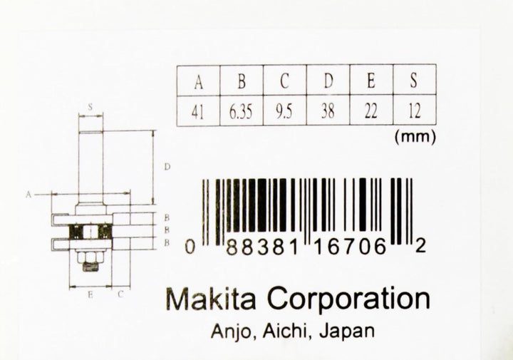 Makita Fräser Verbinden, 12 mm, D-12027