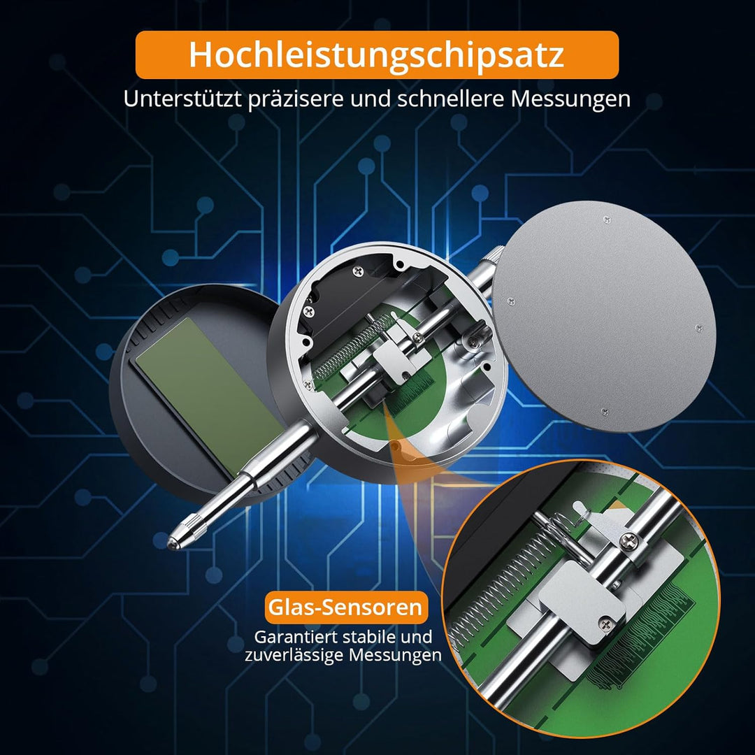 Neoteck Digitales Messuhr 0,01/0.0005 '' Digitales Messsonden-Messinstrument Messbereich 0-12,7 mm /