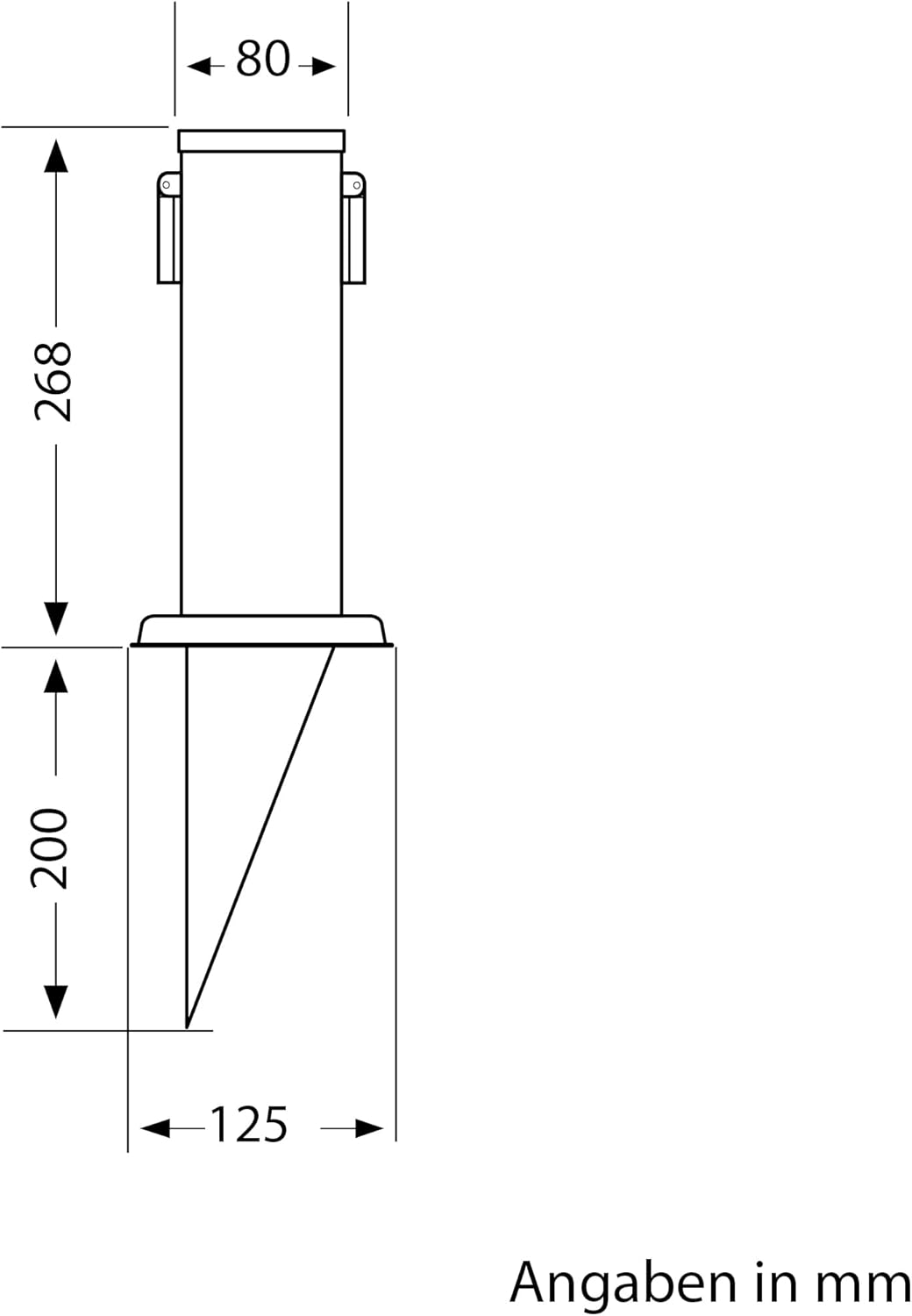 ledscom.de 2X Garten-Steckdosen-Säule Polly mit Erdspiess für aussen, IP44, 2-Fach, anthrazit, eckig