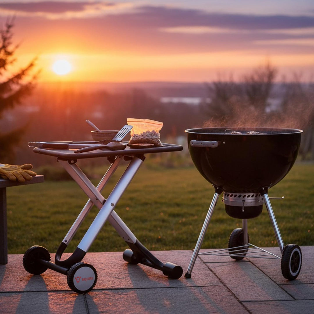 BBQ-Toro Klapptisch Grillwagen | Schwarz, 65 x 41 x 65 cm | Aluminium Beistelltisch mit Metall Arbei